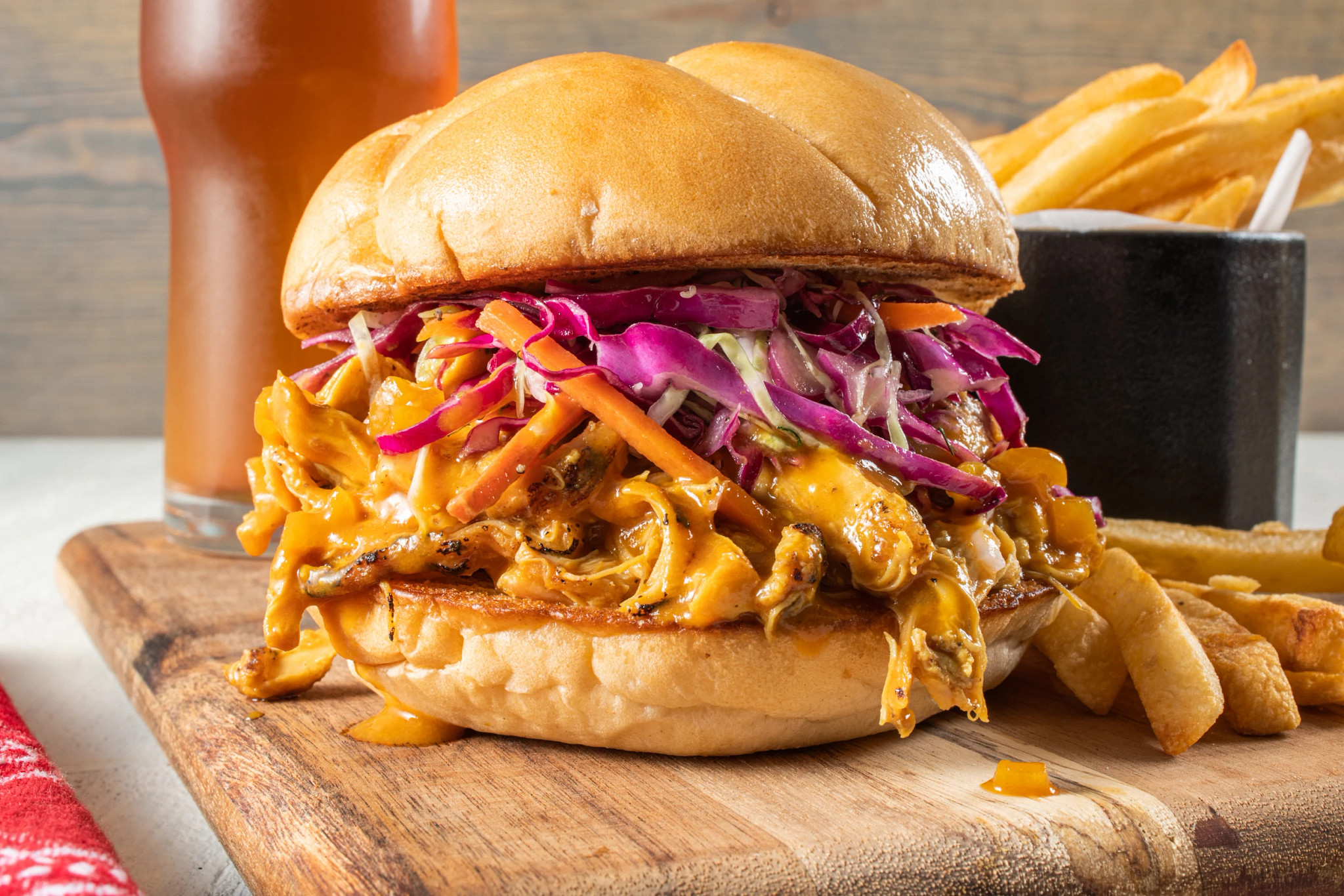 Pale Ale & Mustard BBQ Pulled Chicken French's
